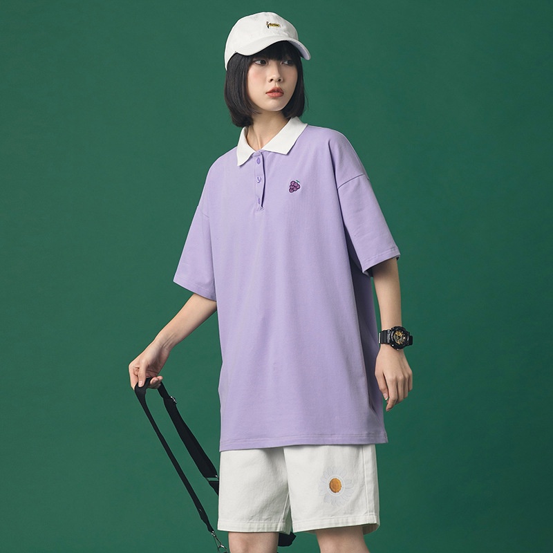 [NEW] Áo Thun Polo Nam Nữ Có Cổ Đẹp In Quả Nho Siêu Đẹp Siêu Cute Phô Mai Que Form Rộng Trẻ Trung Mềm Mát TTQ0053