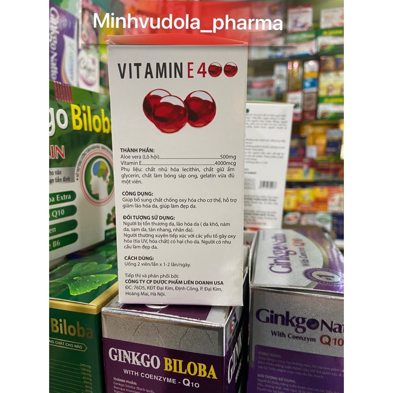 Viên uống Vitamin E 400 - Đỏ (hộp 100 viên)