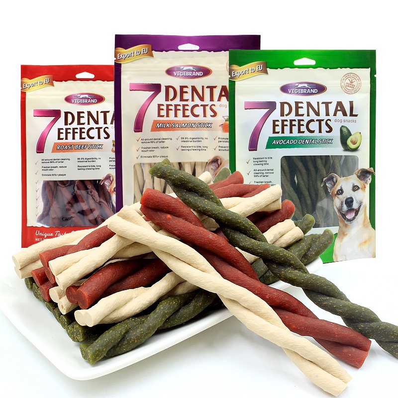 Xương ăn vặt vệ sinh răng miệng cho chó 7 dental effect các vị dành cho chó gói 160g