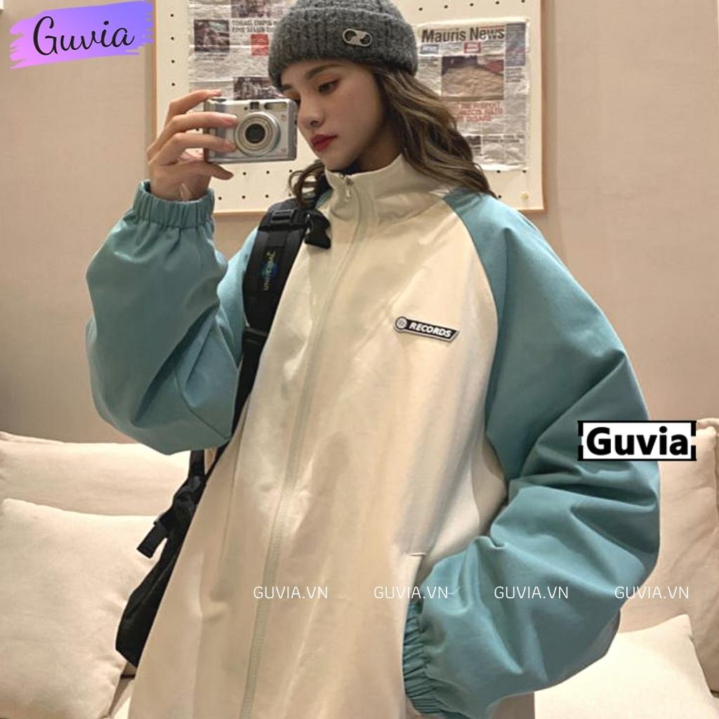 Áo Khoác Bomber Dù RECORDS Nam Nữ Ulzzang Unisex Kiểu Form Rộng 2 Lớp Jacket - GUVIA
