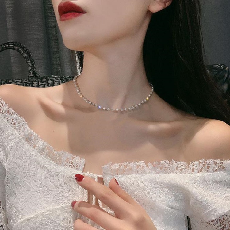 Dây chuyền Đính Ngọc Trai Đơn Giản Thời Trang Cho Nữ