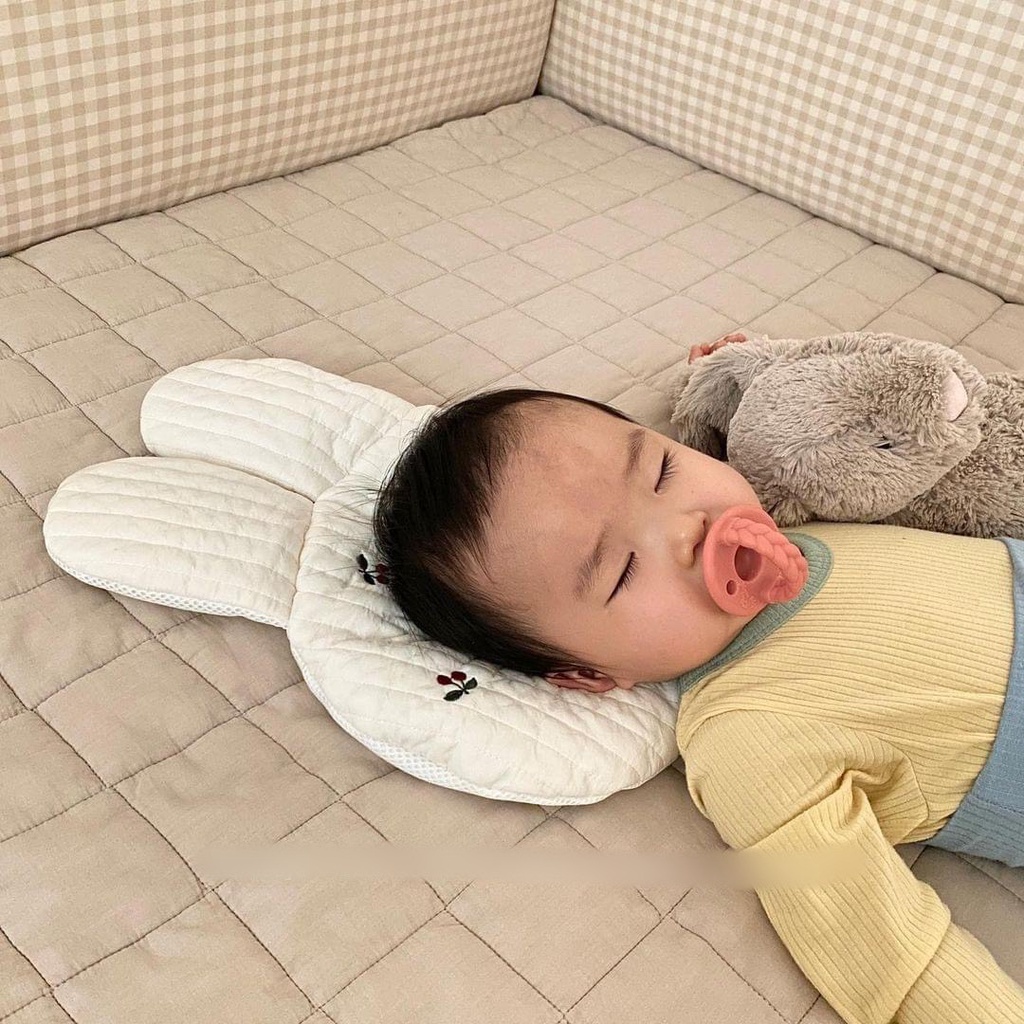 Gối mỏng sơ sinh Dottodot nội địa Hàn Quốc thêu họa tiết