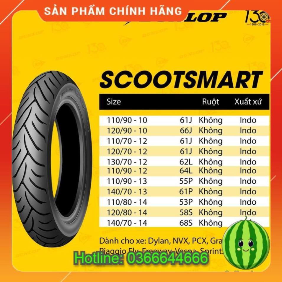 Lốp Dunlop cho xe Honda MSX 125 (Lốp trước SCOOTSMART 120/70-12 hoặc lốp sau 130/70-12)