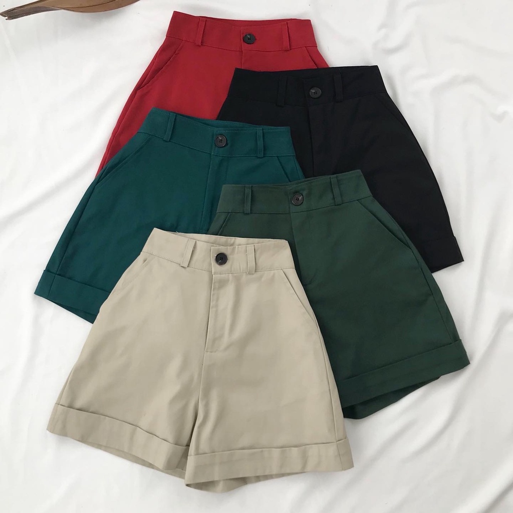 Quần Short Nữ JEM CLOSET LAMON Quần Sooc Ngắn Kaki Form Rộng Phong Cách Đường Phố Năng Động Trẻ Trung Tôn Dáng - 2838