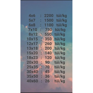 1kg túi zip size nhỏ