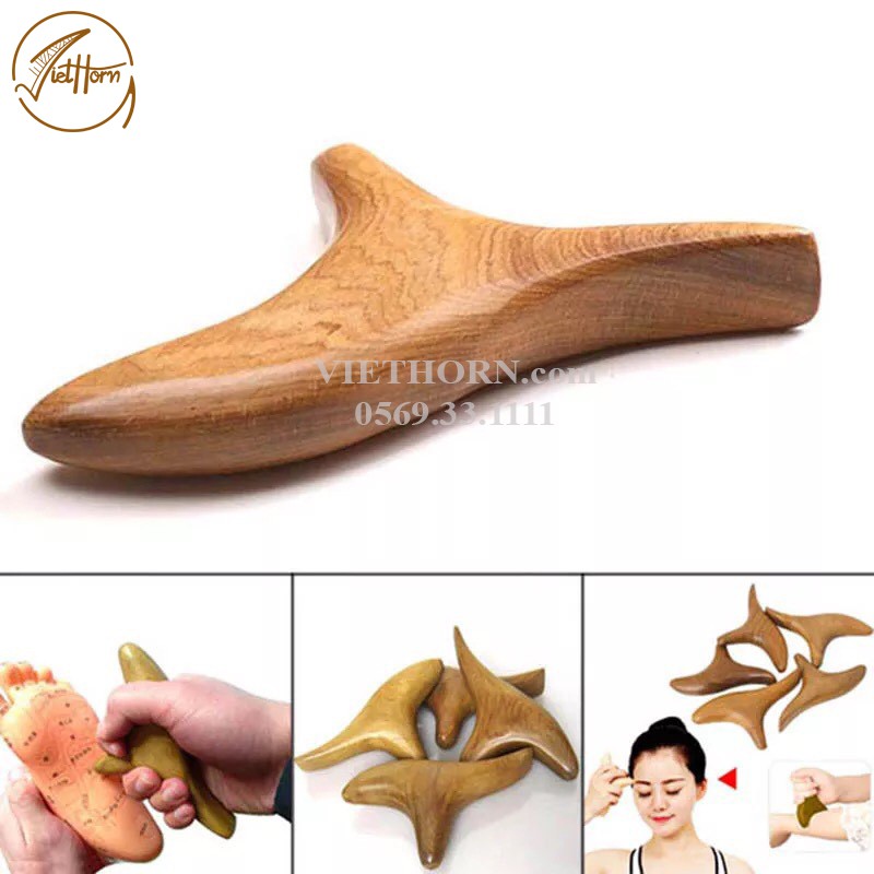 COMBO bộ 5 Dụng Cụ day ấn Huyệt Mát xa toàn thân kiểu Thái bằng gỗ thơm - VIETHORN chăm sóc sức khỏe toàn diện