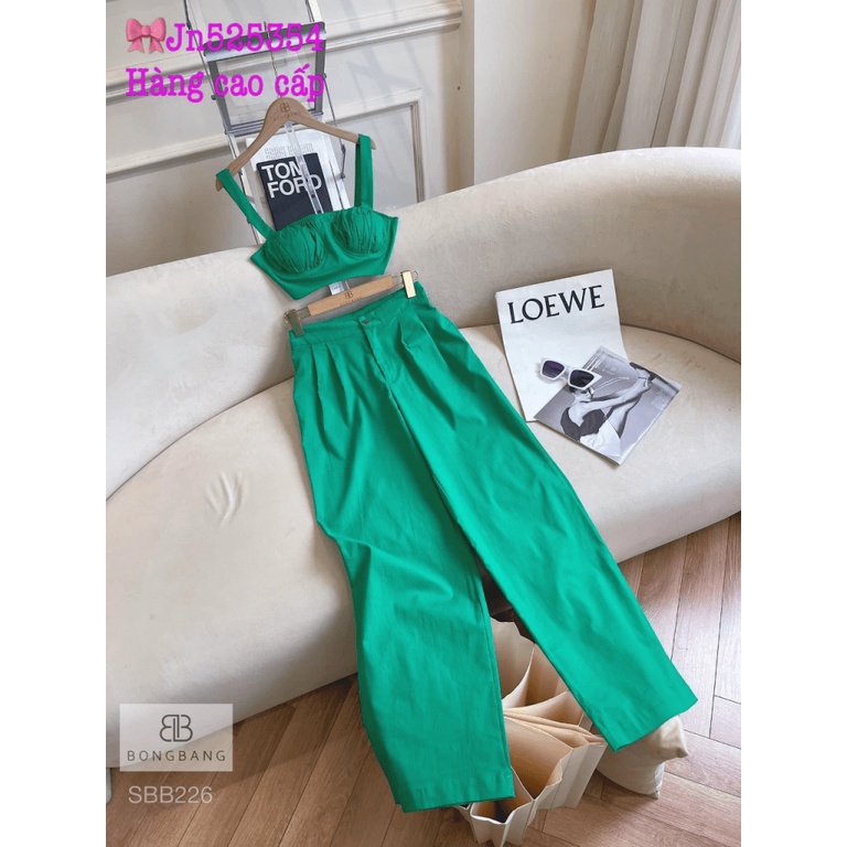 (Free Ship) Sét Linen 2 Dây Quần Dài Cực Tôn Dáng