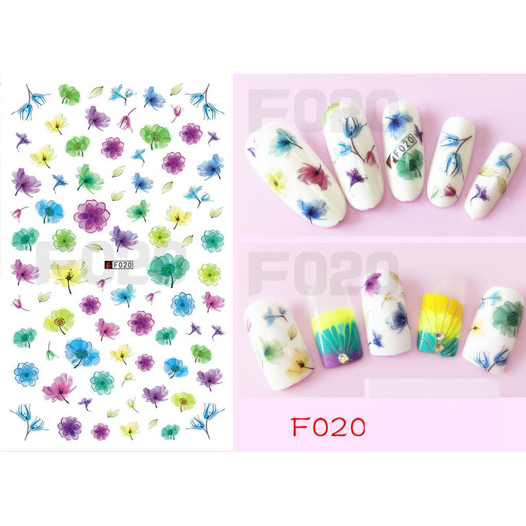 Sticker Hình Hoa Rất Đẹp - Dán Trang Trí Móng Tay  - Lẻ 1 Tấm