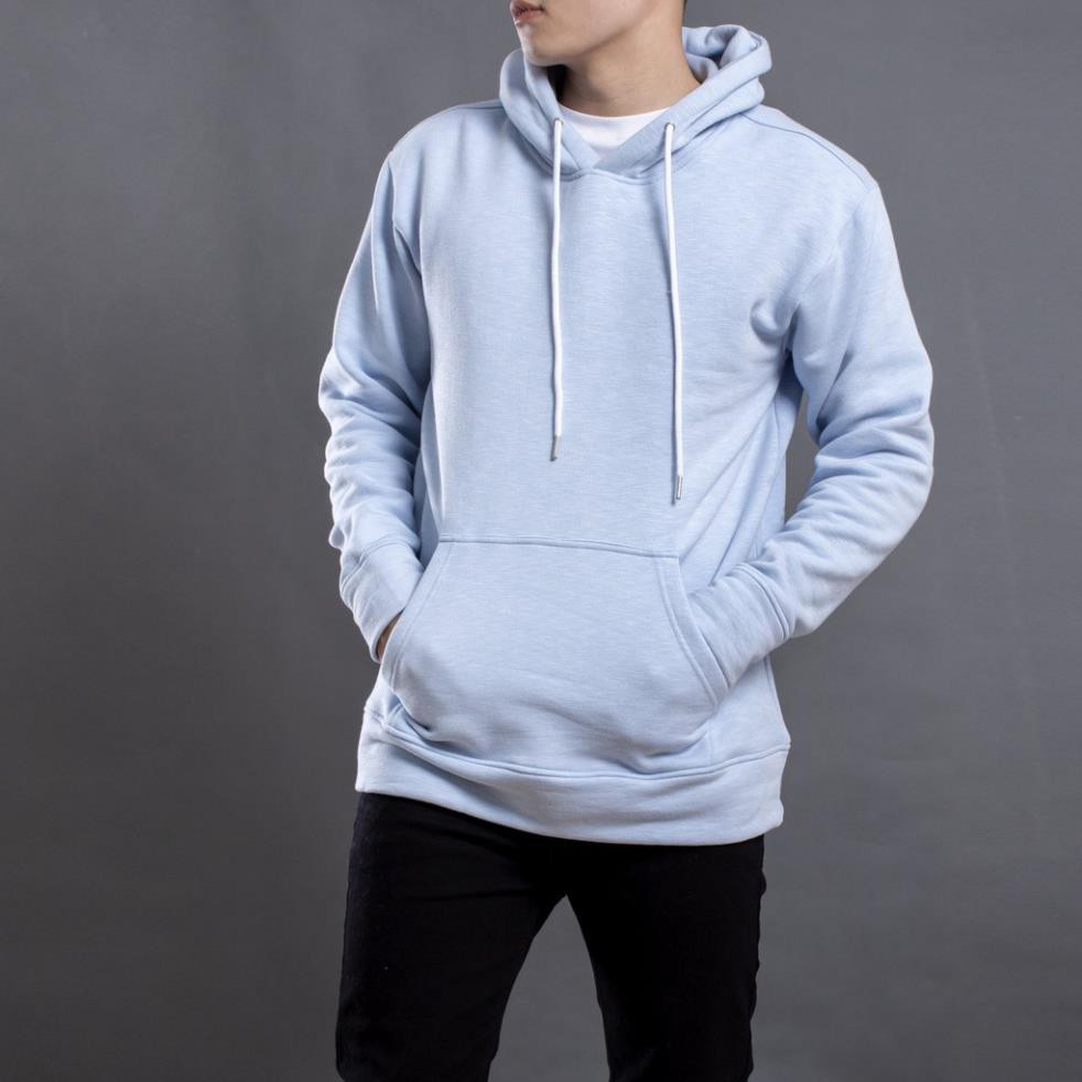 Áo hoodie trơn dài tay Bape Phếch - 9045, có nón liền, túi trước