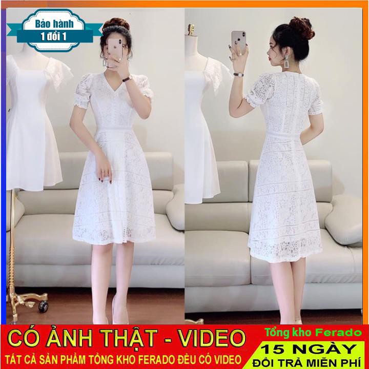 [ xả kho ] MiD Váy ren trắng xoè V1189 Mie Design kèm ảnh thật