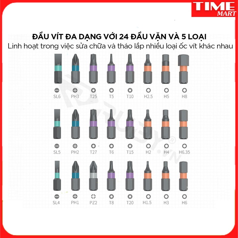 Bộ Tuốc Nơ Vít Đa Năng XIAOMI DUKA RS1 24 Trong 1, Tay Cầm Đa Năng, Chuyển Đổi Theo Ý Muốn[TIME_MART ]