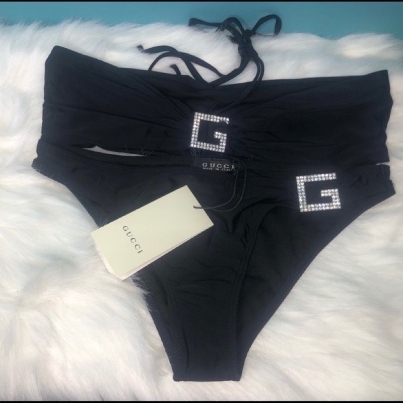 [BKN1259] &lt;BRAND&gt; SET BIKINI ĐEN GCC KHUY ĐÁ (KHÔNG MÚT)