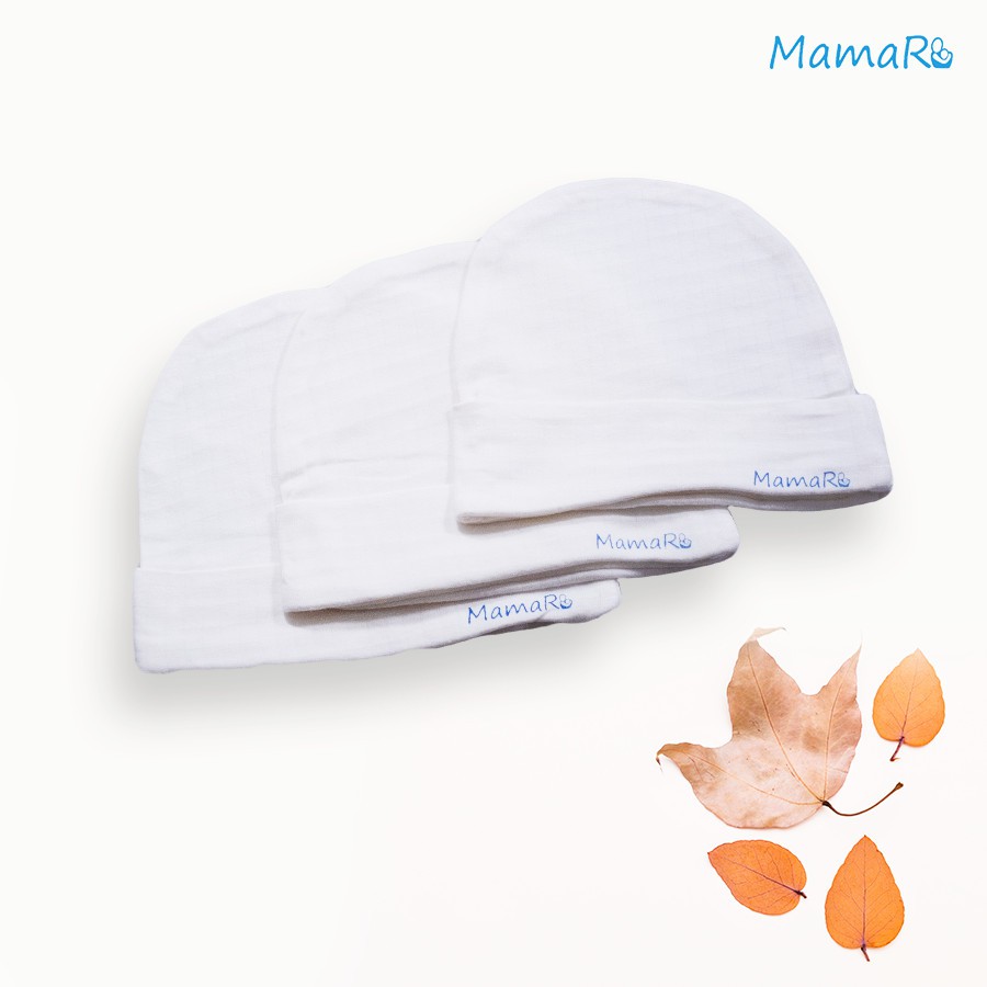 Bộ 3 cái nón giữ ấm vải sợi tre cho bé mềm mại Mamaru MA-NON