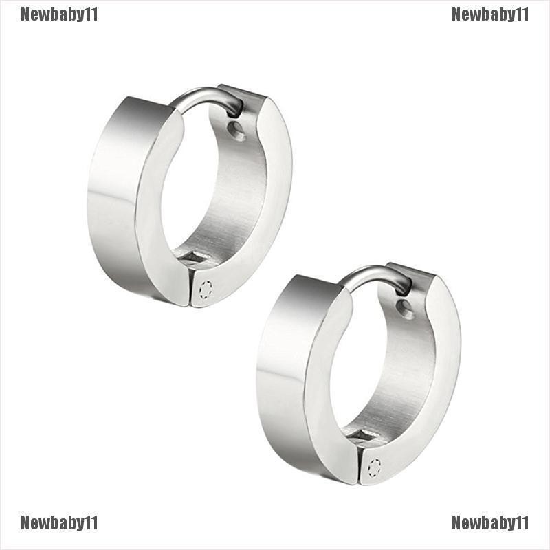1 Đôi Bông Tai Tròn Bằng Thép Không Gỉ Phong Cách PUNK Dành Cho Nam Và Nữ