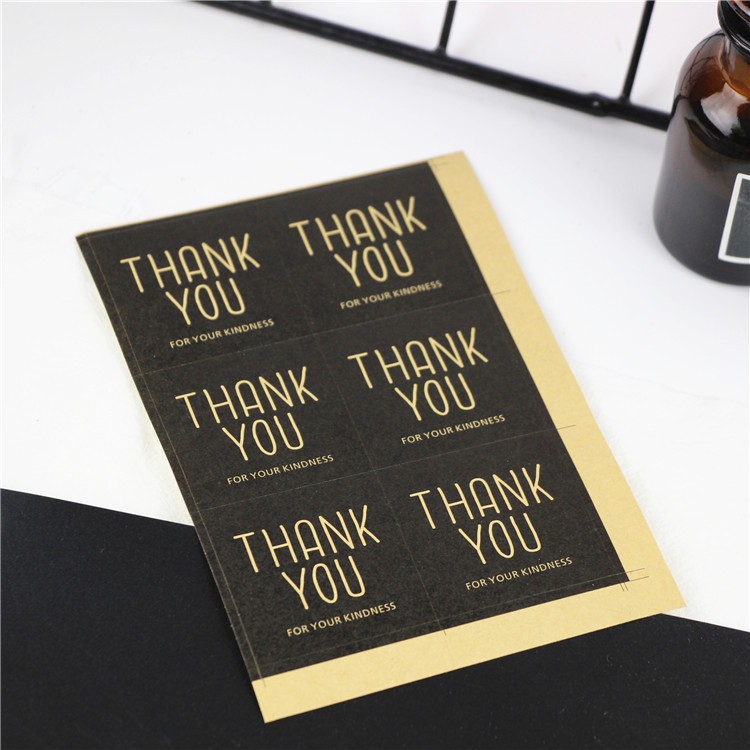 Vỉ 6 tem Thank You vuông