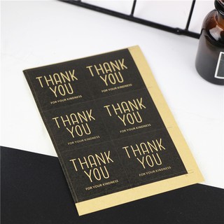 Vỉ 6 tem Thank You vuông