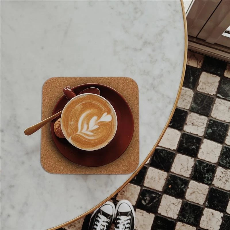 [Chuyên Nghiệp] Đế Lót Ly Bằng Gỗ Bần Hình Vuông Cách Nhiệt Chống Trượt Kích Thước 90 * 90 * 3MM