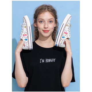 Giày Sneaker Trắng Viền Đỏ Doremon Doraemon