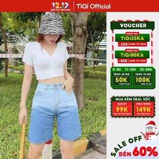 Quần jean ngố nữ màu Ombré Xanh Xám lưng cao TiQi Jeans N210