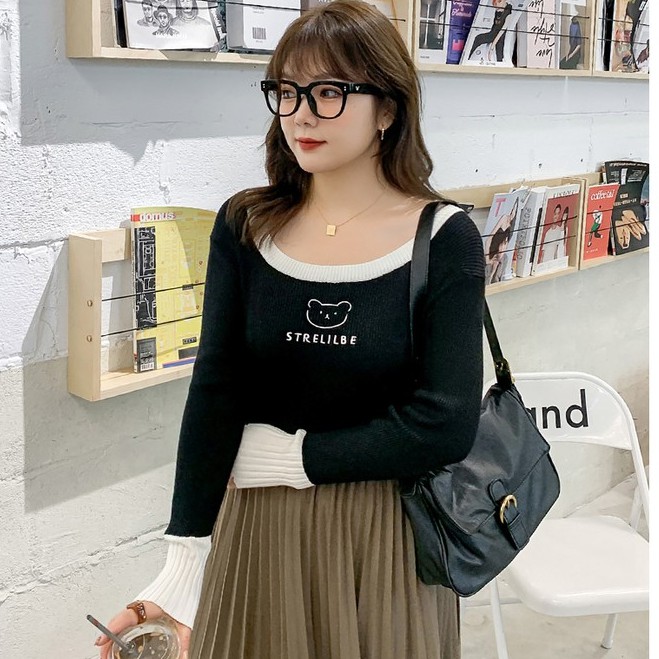 Áo len bigsize thêu gấu cho các nàng béo mập 55-100kg | BigBuy360 - bigbuy360.vn