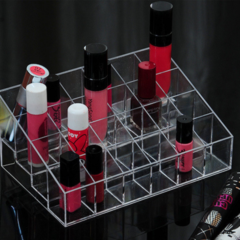 Khay Đựng Son Đựng Mỹ Phẩm Trong Suốt 24 Ô
