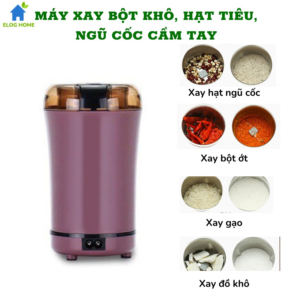 Máy xay hạt khô mini, bột ngũ cốc khô, bột gạo, cà phê cầm tay, máy nghiền bột mịn, đồ ăn dặm cho bé đa năng