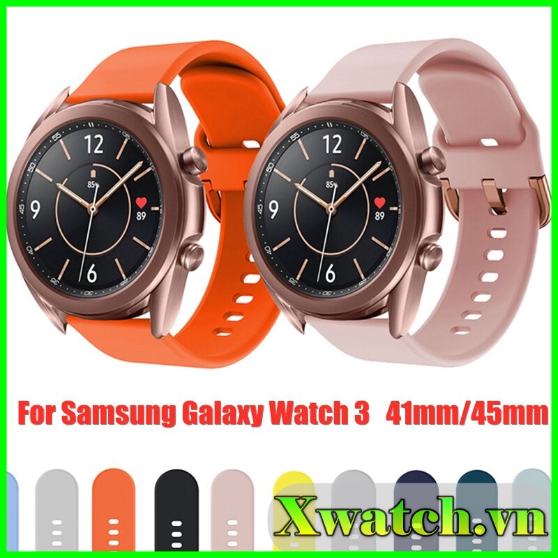 Dây Đeo Silicon cho Samsung Galaxy Watch 3  41mm 45mm Galaxy 42mm Gear Sport Active 1 2 mềm mịn cao cấp