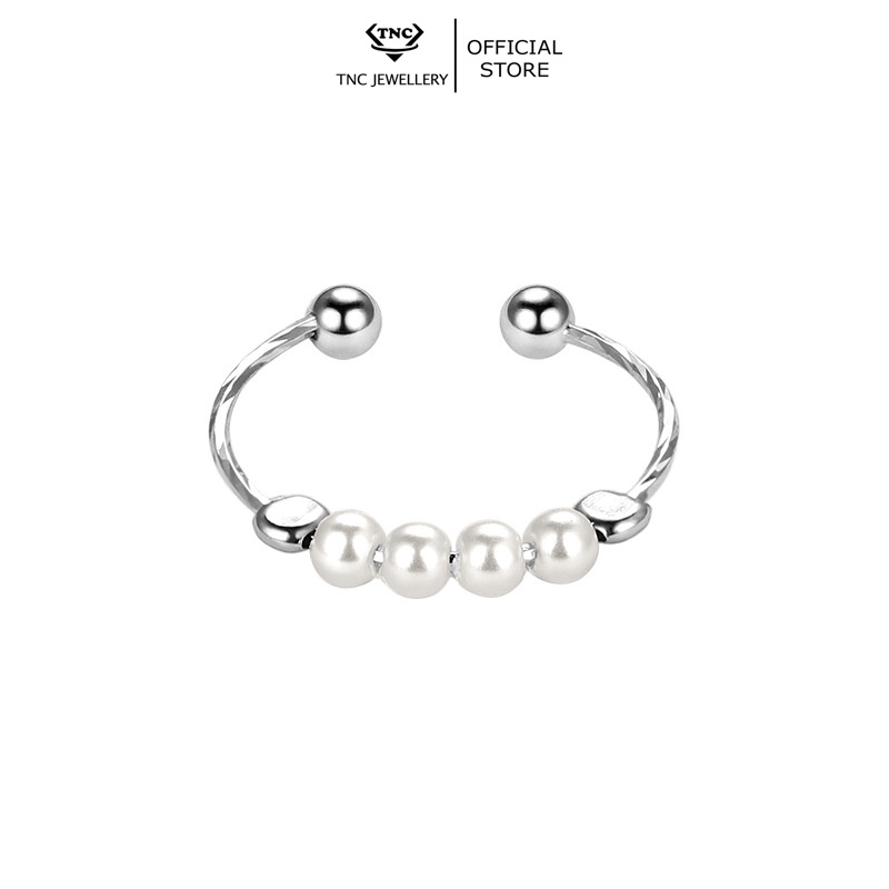 Nhẫn Bạc Nữ Chuỗi Hạt Ngọc Bạc Ý 925 Cao Cấp- Trang sức TNC JEWELLERY