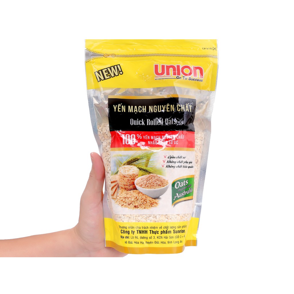 Yến mạch nguyên chất cán dẹt Union Quick Rolled Oats bịch 400g
