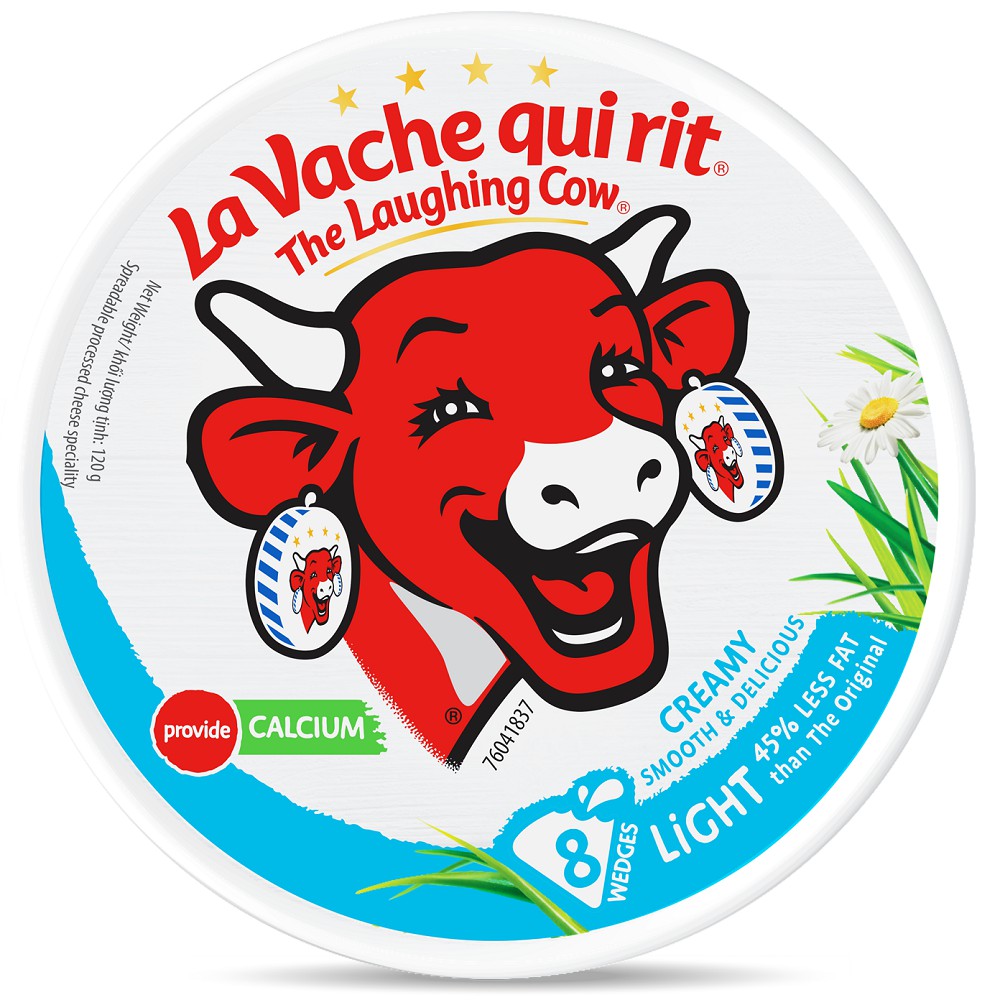 Phô mai Con Bò Cười (Light Ít Béo) 8 miếng La Vache qui rit - Bổ sung Canxi