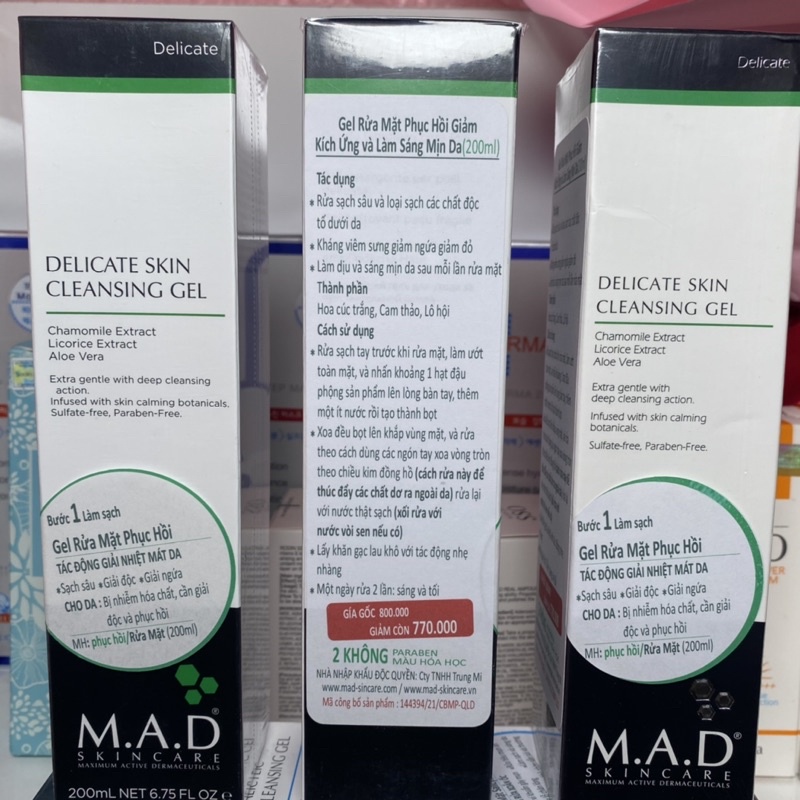 Gel Rửa Mặt Phục Hồi Giảm Kích Ứng Làm Sáng Mịn Da