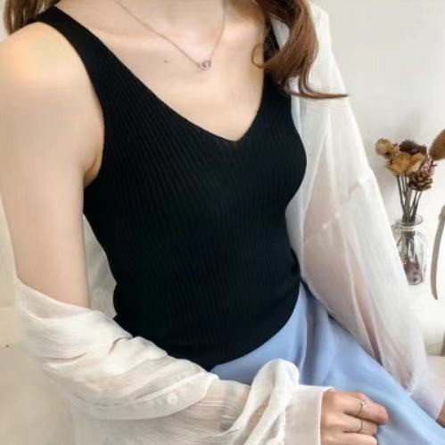 Áo Len Không Tay Màu Trơn Phong Cách Hàn Quốc Thời Trang Cho Nữ
