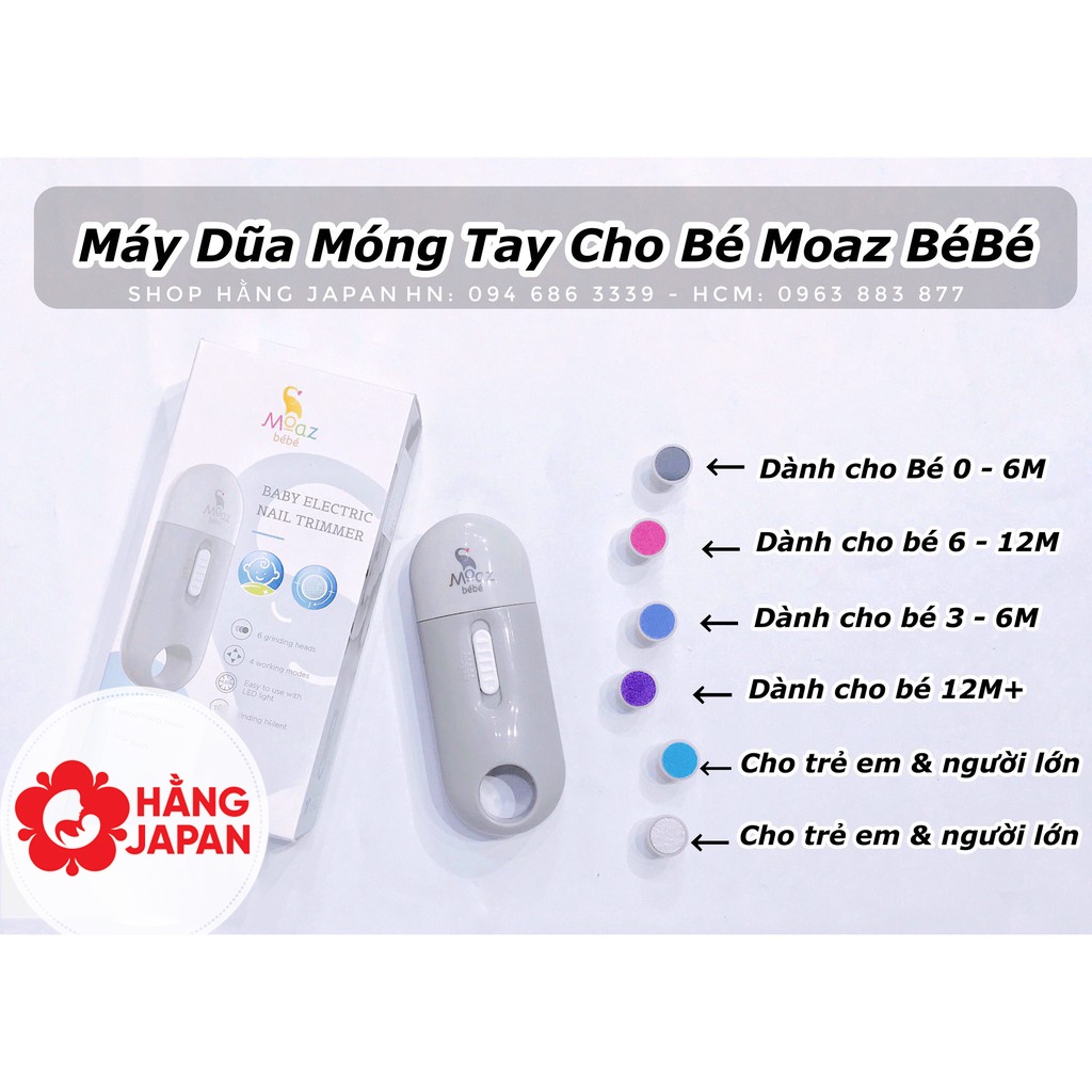 Máy dũa móng tay cho bé Moaz Bebe MB-015 Bảo hành chính hãng