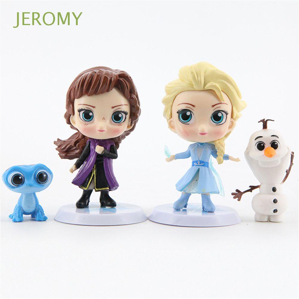 Set 4 mô hình búp bê công chúa Elsa Anna phim Frozen 2-8cm
