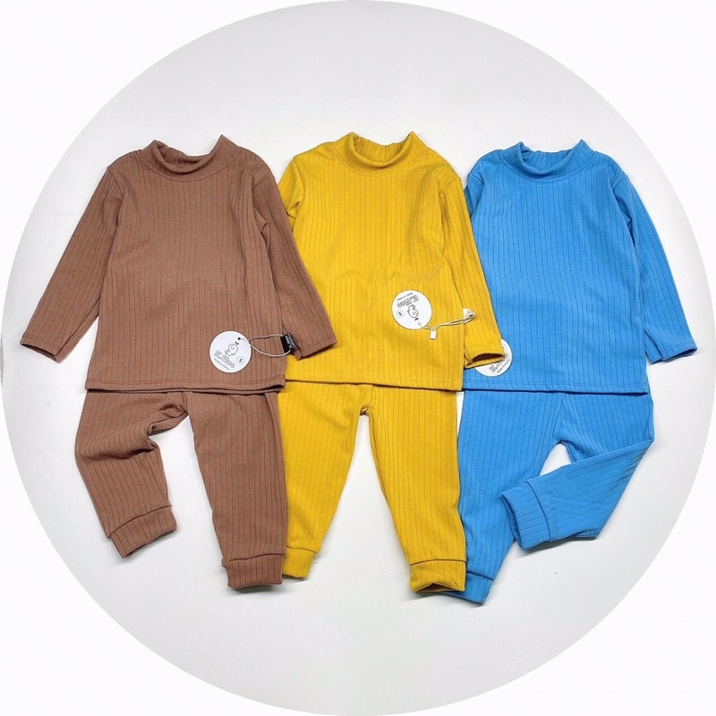 [Giá sốc] Bộ Len Tăm Trơn  Cổ 3cm xinh xắn, vải mềm, an toàn cho bé 8-18kg (sẵn hàng)