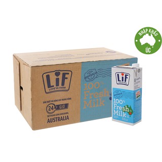 Thùng sữa tươi Lif không đường hộp 1 lít (12 hộp)