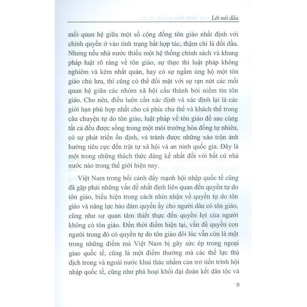 Sách - Tiến Trình Của Đảm Bảo Quyền Tự Do Tôn Giáo Trong Bối Cảnh Phát Triển Bền Vững Ở Việt Nam