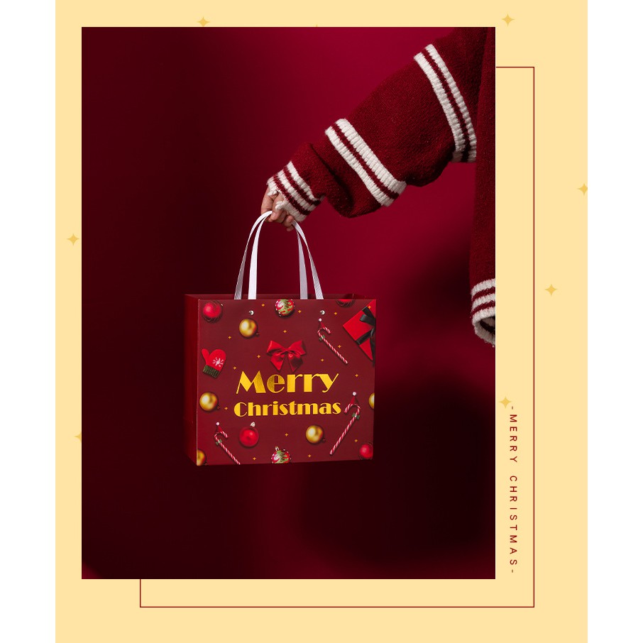 Túi quà giấy hoạ tiết giáng sinh lạ mắt cực quai chắc chắn phụ kiện quà tặng king9 | BigBuy360 - bigbuy360.vn