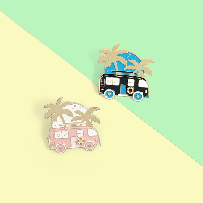 Ghim cài áo QIHE JEWELRY hình xe hơi du lịch sáng tạo