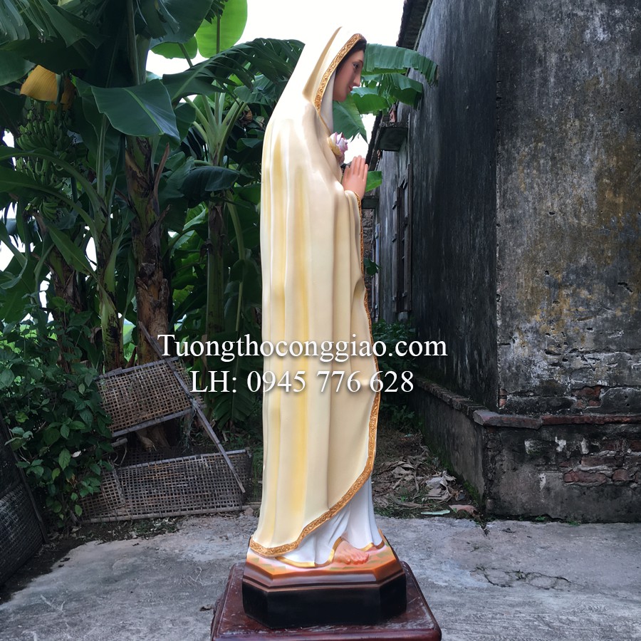 Tượng Đức Mẹ Maria Hoa Hồng 100cm composite
