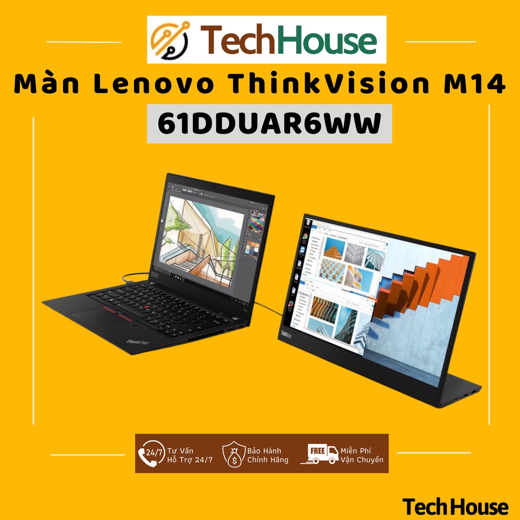 Màn hình di động Lenovo ThinkVision M14 (61DDUAR6WW) 14 inch - Màn hình di động BH 36T | Tech House Official