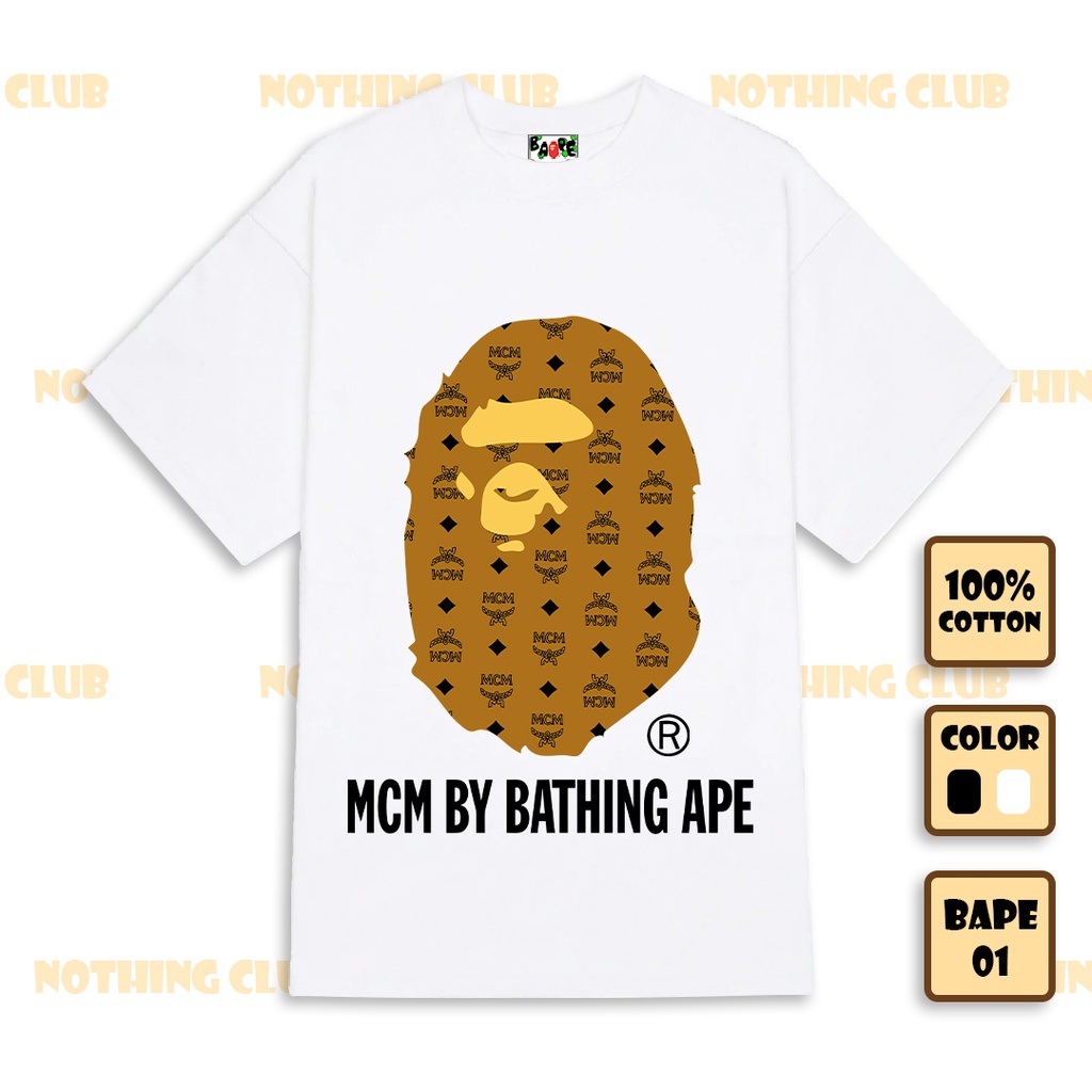 MẪU MỚI 2 ÁO THUN B.A.P.E (BY BATHING APE) - Cotton co giãn 4 chiều [VẢI COTTON]