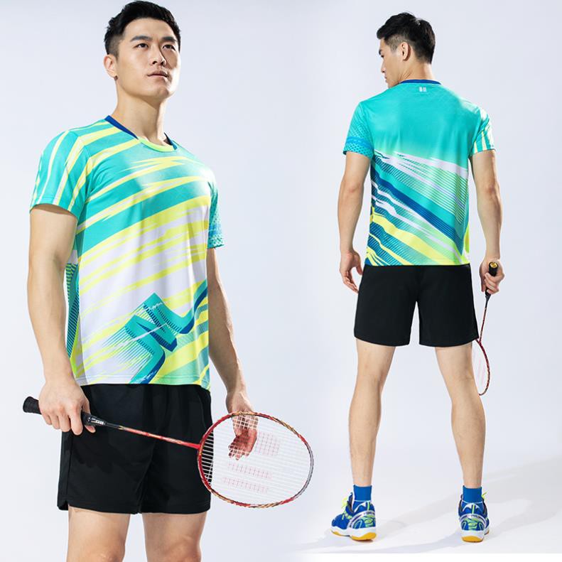 Bộ quần áo cầu lông một đôi, áo Tennis Ngắn Tay dành cho nữ, áo thể thao tôn dáng, kiểu dáng nhanh khô ་