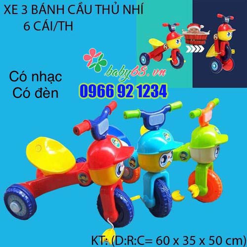 Xe 3 bánh cầu thủ nhí gấp gọn