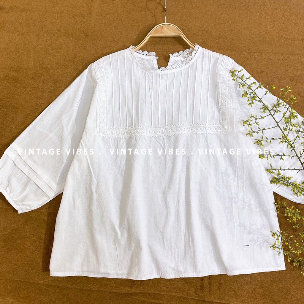 Áo babydoll xếp ly viền ren tay bồng Ulzzang (hàng QC) - Ảnh thật cận chất 1000%