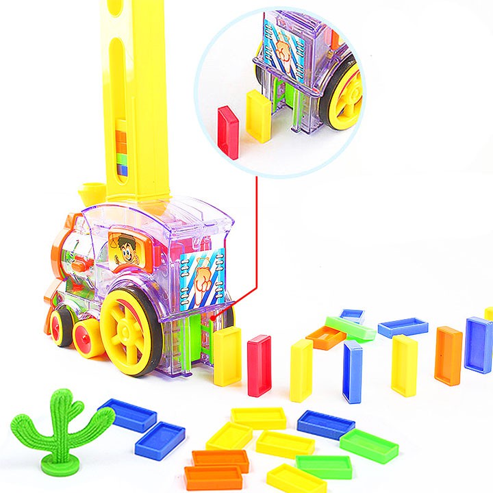 [Bản 2022] Đồ Chơi Đoàn Tàu Hoả Xếp Domino Tự Động Cho Bé Khám Phá Sáng Tạo - Cỡ To