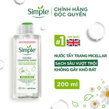 Combo Simple | Tẩy trang 200ml + Sữa rửa mặt 150ml + Nước cân bằng 200ml cho da sạch khỏe đàn hồi - Hasaki - Chính hãng