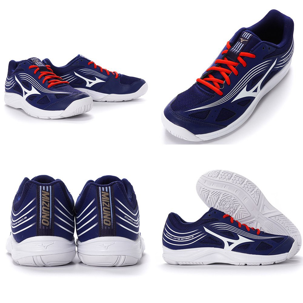 Giày cầu lông nam, giày bóng chuyền Mizuno Cyclone Speed 3 V1GA218064 hàng chính hãng dành cho nam màu xanh