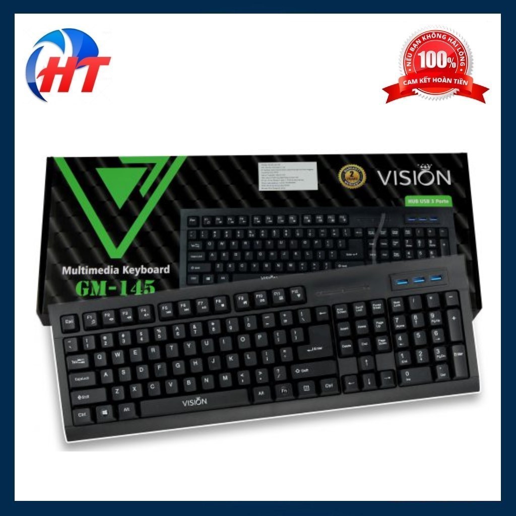 Bàn Phím Vision Cao Cấp GM-145-Tích Hợp 3 Cổng USB Và Multimedia