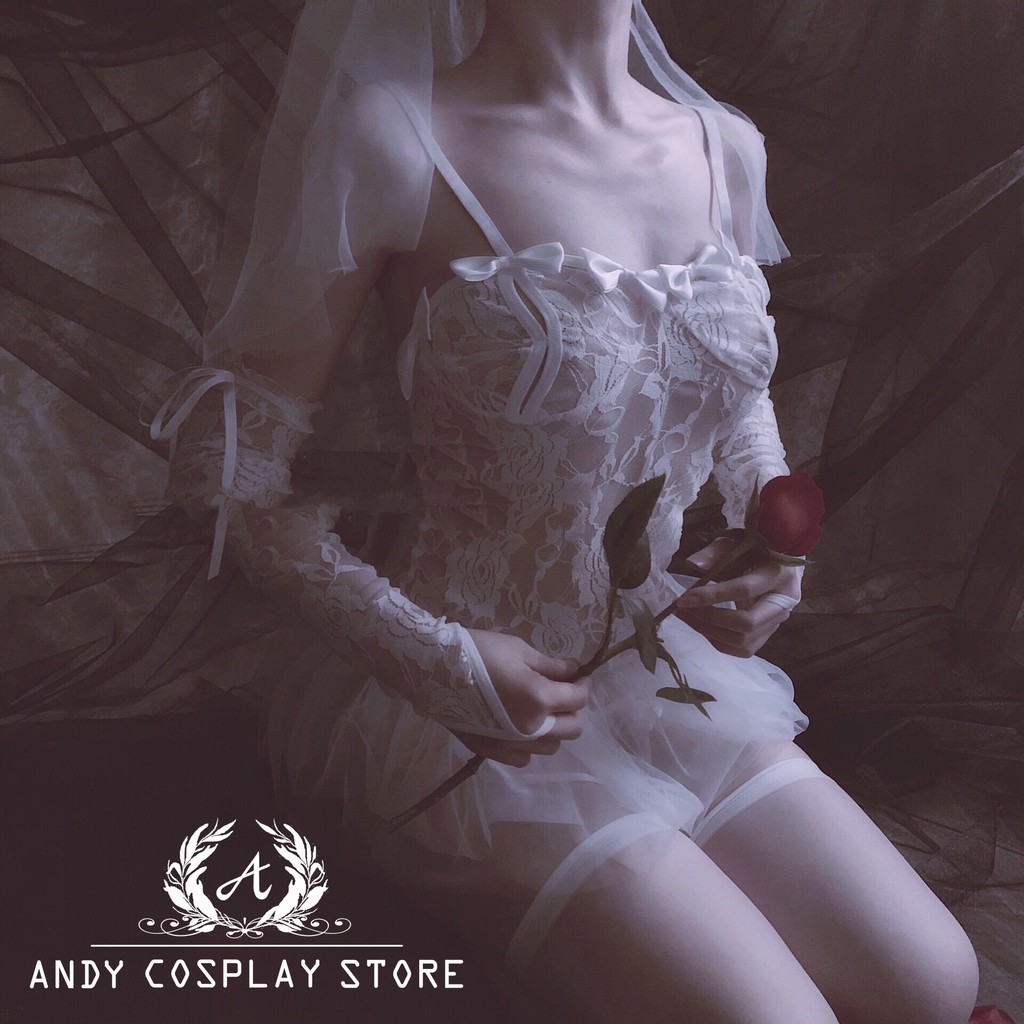 [CÓ SẴN] Set bra underwear white bride - sexy cute 40